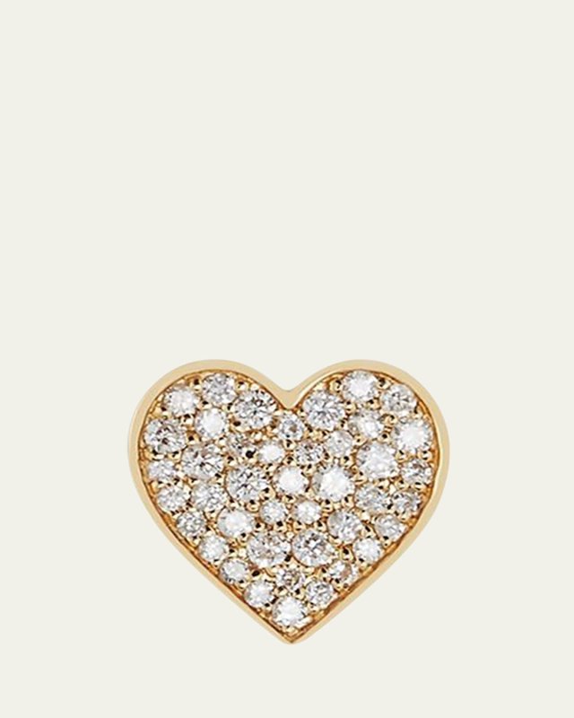 Anniversary Diamond Single Heart Stud Earring